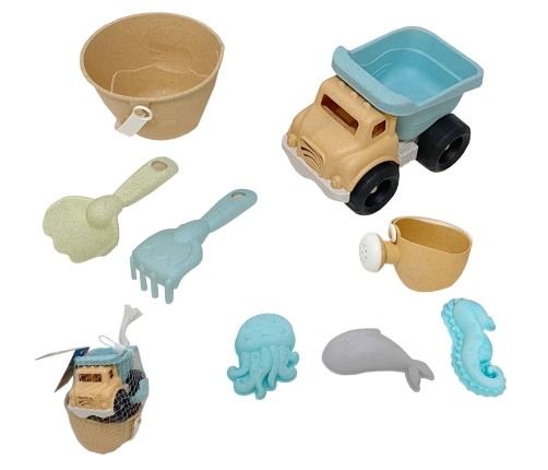 WOOPIE GREEN Zestaw do Piasku Wiaderko Wywrotka 8 el. BIODEGRADOWALNY ORGANICZNY MATERIAŁ