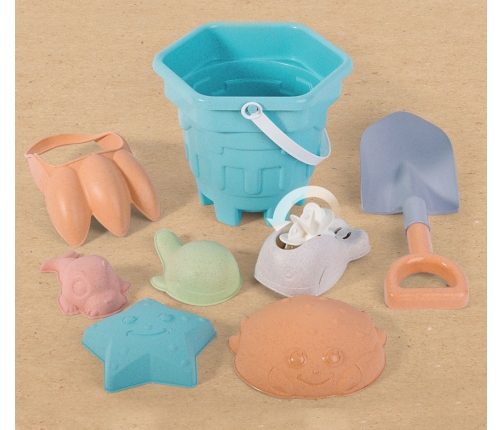 WOOPIE GREEN Zestaw do Piasku w Wiaderku 8 el. BIODEGRADOWALNY ORGANICZNY MATERIAŁ