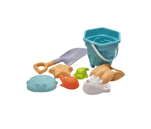 WOOPIE GREEN Zestaw do Piasku w Wiaderku 8 el. BIODEGRADOWALNY ORGANICZNY MATERIAŁ