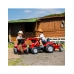 Трактор с педалями с ковшом и прицепом FALK Massey Ferguson Red