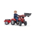 Трактор с педалями с ковшом и прицепом FALK Massey Ferguson Red