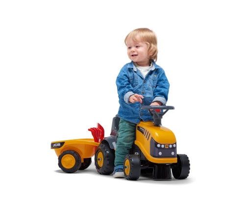 FALK Traktorek JCB Pomarańćzowy z Przyczepką od 1 roku