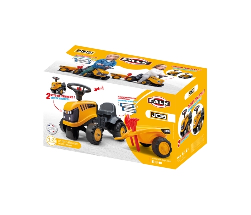 FALK Traktorek JCB Pomarańćzowy z Przyczepką od 1 roku