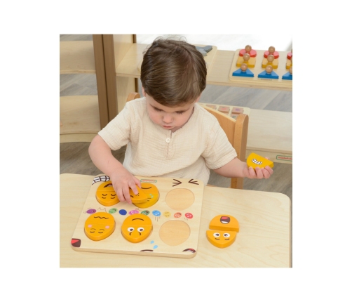 MASTERKIDZ Tablica do Nauki Emocji Drewniane Jajka jaki Humor? Montessori