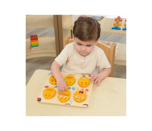 MASTERKIDZ Tablica do Nauki Emocji Drewniane Jajka jaki Humor? Montessori