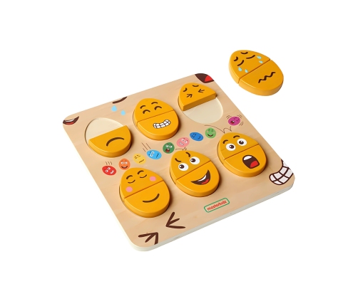 MASTERKIDZ Tablica do Nauki Emocji Drewniane Jajka jaki Humor? Montessori