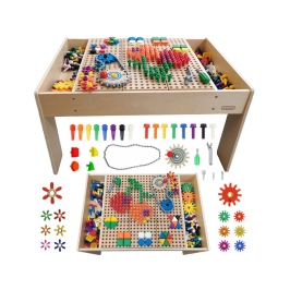 MASTERKIDZ Drewniany Stół Edukacyjny +AKCESORIA STEM WALL