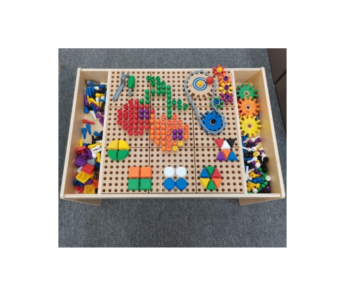 MASTERKIDZ Drewniany Stół Edukacyjny +AKCESORIA STEM WALL