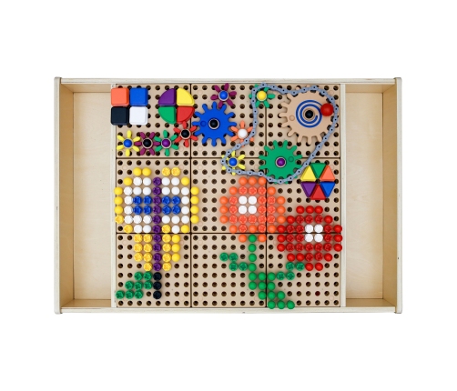 MASTERKIDZ Drewniany Stół Edukacyjny +AKCESORIA STEM WALL