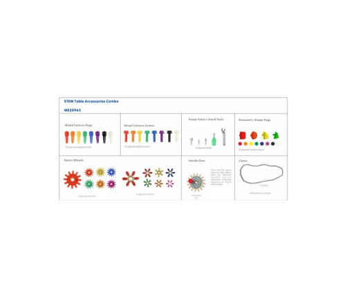 MASTERKIDZ Drewniany Stół Edukacyjny +AKCESORIA STEM WALL