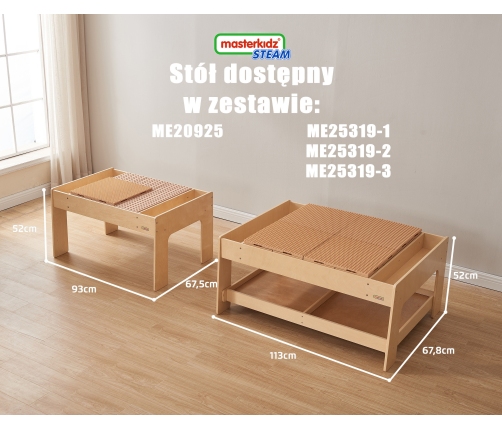 MASTERKIDZ Drewniany Stół Edukacyjny +AKCESORIA STEM WALL