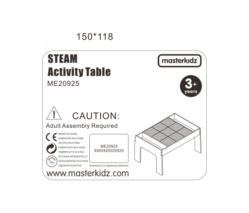 MASTERKIDZ Drewniany Stół Edukacyjny +AKCESORIA STEM WALL