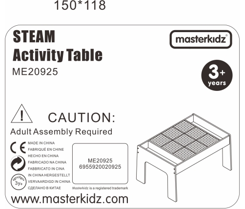 MASTERKIDZ Drewniany Stół Edukacyjny +AKCESORIA STEM WALL