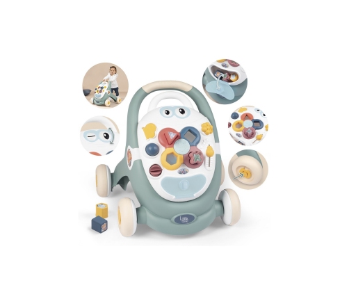 SMOBY Little Chodzik 3w1 Pchacz Interaktywny Wózek