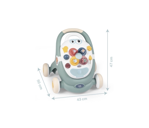 SMOBY Little Chodzik 3w1 Pchacz Interaktywny Wózek