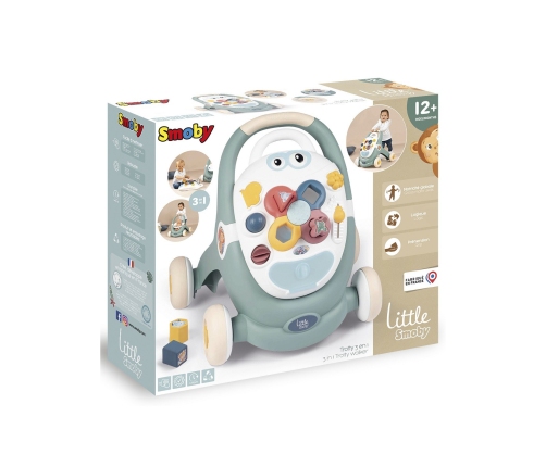 SMOBY Little Chodzik 3w1 Pchacz Interaktywny Wózek