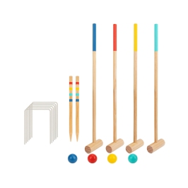 Tooky Toy Drewniany Krykiet Gra Sportowa Ogrodowa Dla 4 Osób Tooky Toy Drewniany Krykiet Gra Sportowa Ogrodowa Dla 4 Osób