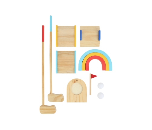 Tooky Toy Drewniany Zestaw do Gry w Golfa dla 2 Osób 13 el.