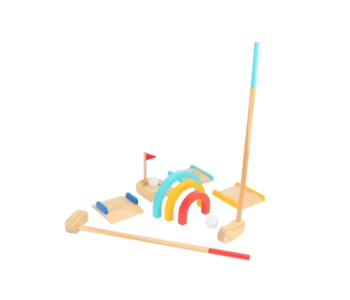 Tooky Toy Drewniany Zestaw do Gry w Golfa dla 2 Osób 13 el.