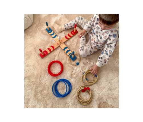 Tooky Toy Drewniana Gra Fun Serso Zręcznościowa Ring Cross