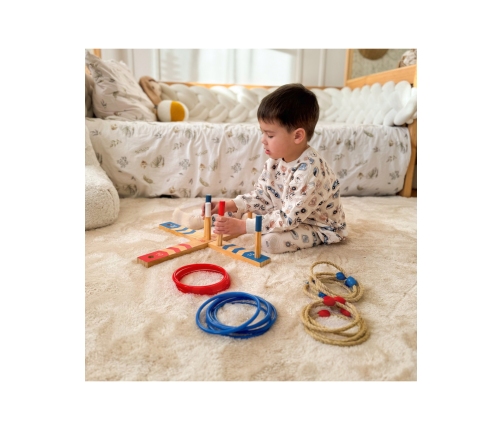 Tooky Toy Drewniana Gra Fun Serso Zręcznościowa Ring Cross