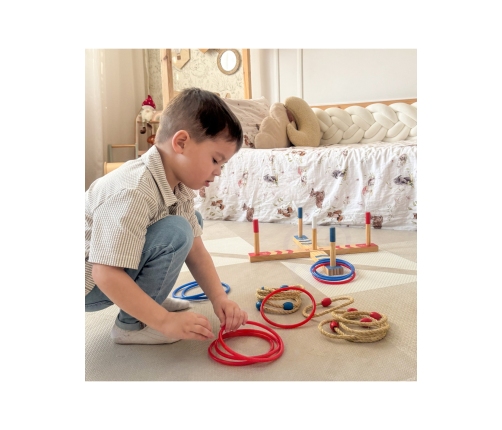 Tooky Toy Drewniana Gra Fun Serso Zręcznościowa Ring Cross