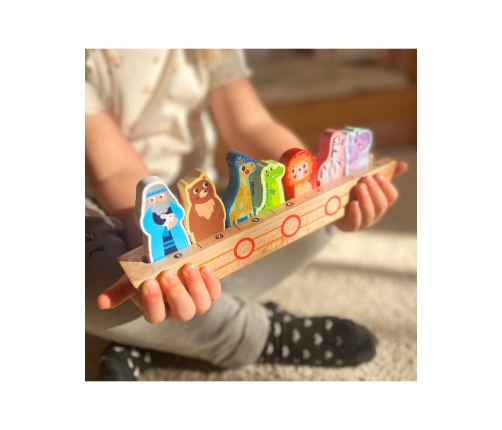 Tooky Toy Drewniana Arka Noego + Książeczka z Zagadkami