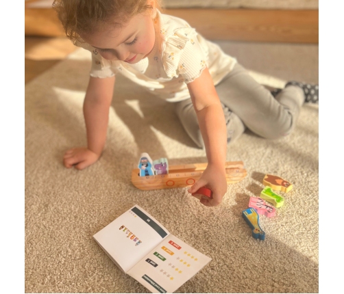 Tooky Toy Drewniana Arka Noego + Książeczka z Zagadkami