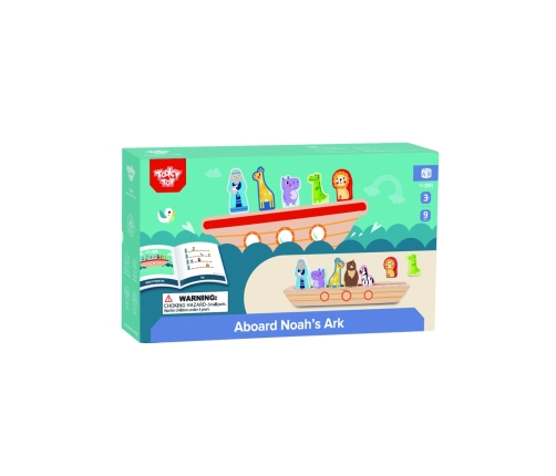 Tooky Toy Drewniana Arka Noego + Książeczka z Zagadkami