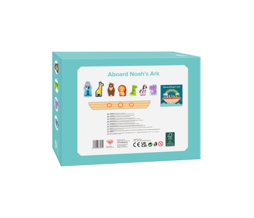 Tooky Toy Drewniana Arka Noego + Książeczka z Zagadkami