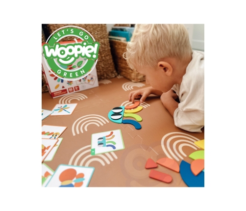 WOOPIE GREEN Drewniana Układanka Montessori 40 Wzorów do Odtworzenia 55 el. Certyfikat FSC