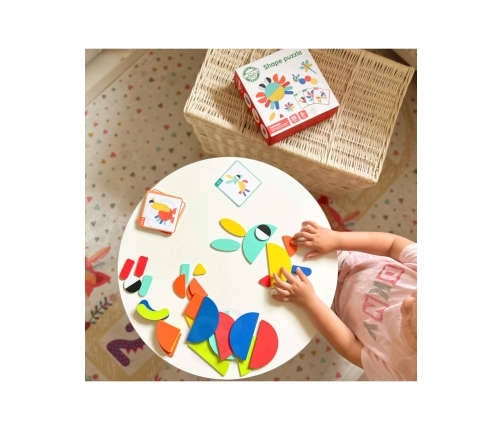 WOOPIE GREEN Drewniana Układanka Montessori 40 Wzorów do Odtworzenia 55 el. Certyfikat FSC