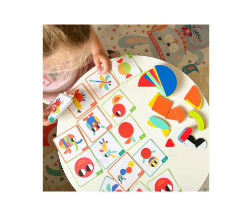 WOOPIE GREEN Drewniana Układanka Montessori 40 Wzorów do Odtworzenia 55 el. Certyfikat FSC