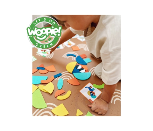 WOOPIE GREEN Drewniana Układanka Montessori 40 Wzorów do Odtworzenia 55 el. Certyfikat FSC