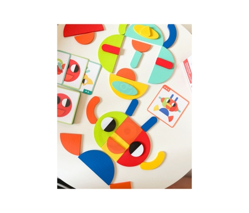 WOOPIE GREEN Drewniana Układanka Montessori 40 Wzorów do Odtworzenia 55 el. Certyfikat FSC