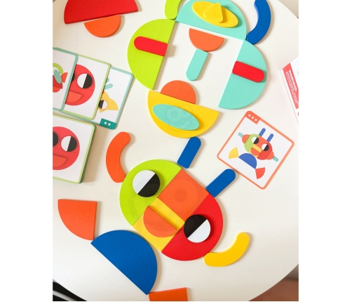 WOOPIE GREEN Drewniana Układanka Montessori 40 Wzorów do Odtworzenia 55 el. Certyfikat FSC