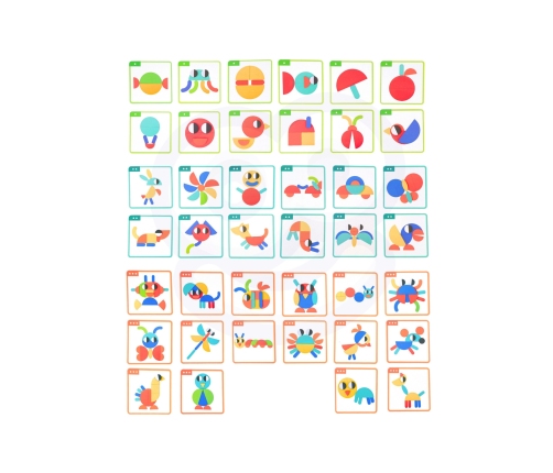 WOOPIE GREEN Drewniana Układanka Montessori 40 Wzorów do Odtworzenia 55 el. Certyfikat FSC