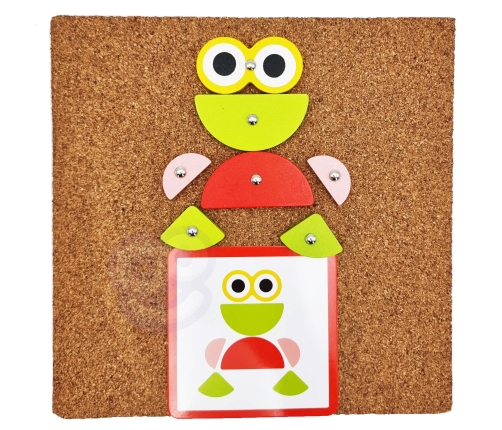 WOOPIE GREEN Drewniana Przybijanka z Młotkiem Układanka 20 wzorów 82 el. Certyfikat FSC