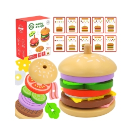 WOOPIE GREEN Drewniany Burger Restauracja Układanka dla Dzieci 15 el. Certyfikat FSC WOOPIE GREEN Drewniany Burger Restauracja Układanka dla Dzieci 15 el. Certyfikat FSC