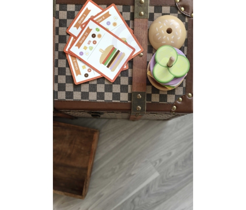 WOOPIE GREEN Drewniany Burger Restauracja Układanka dla Dzieci 15 el. Certyfikat FSC