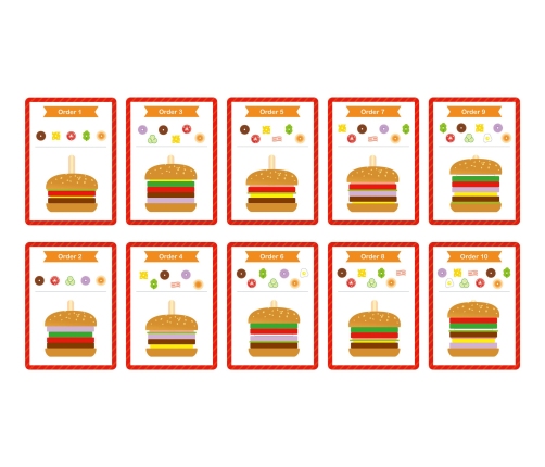 WOOPIE GREEN Drewniany Burger Restauracja Układanka dla Dzieci 15 el. Certyfikat FSC