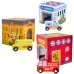 WOOPIE GREEN Układanka Kostki Miasto Pojazdy w Pudełkach + Figurki 10 el.