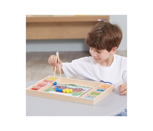 VIGA Drewniana Gra Kulki Złap i Dopasuj Układanka Montessori