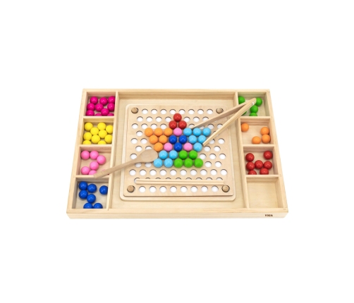 VIGA Drewniana Gra Kulki Złap i Dopasuj Układanka Montessori