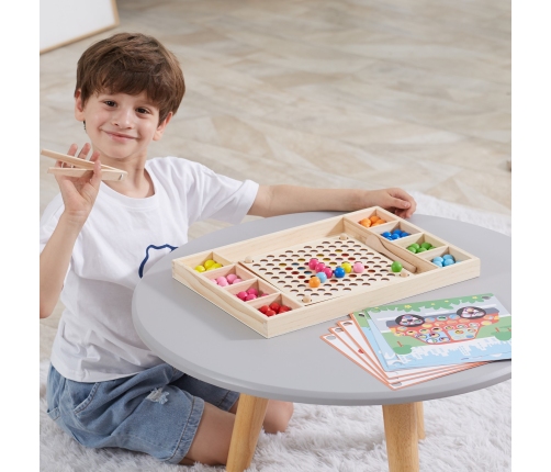 VIGA Drewniana Gra Kulki Złap i Dopasuj Układanka Montessori