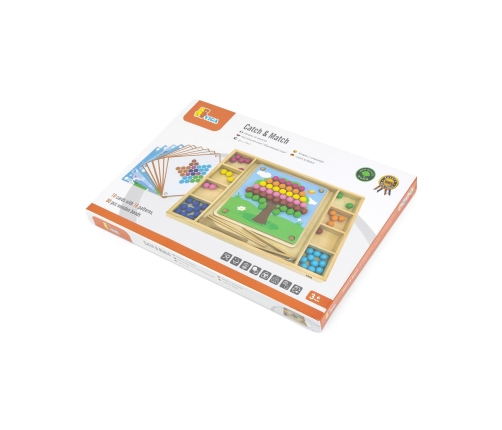 VIGA Drewniana Gra Kulki Złap i Dopasuj Układanka Montessori