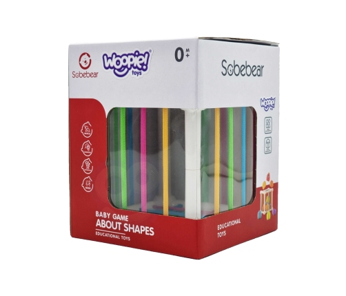 WOOPIE BABY Elastyczna Kostka Sensoryczna Sorter dla Dzieci Zwierzątka + Grzechotka 7 el.