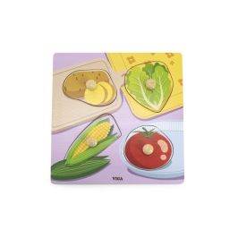VIGA Drewniane Puzzle z Pinezkami  Warzywa