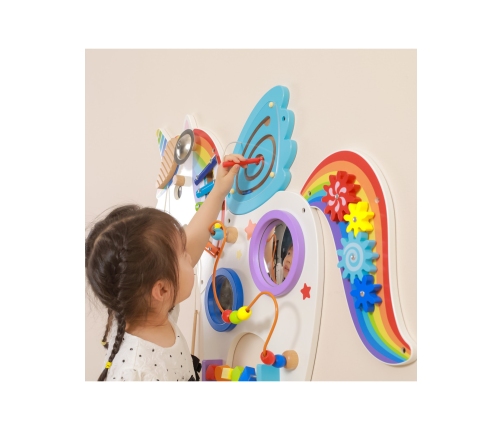 VIGA Drewniana Tablica Sensoryczna Manipulacyjna Jednorożec Certyfikat FSC Montessori