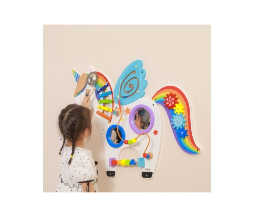 VIGA Drewniana Tablica Sensoryczna Manipulacyjna Jednorożec Certyfikat FSC Montessori